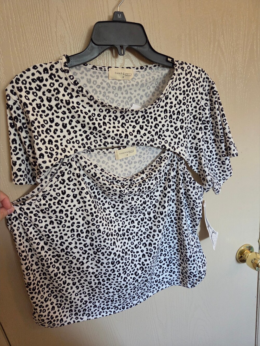 French Pastry White And Black Leopard Print Tank Top With Cover NWT size 3xl
